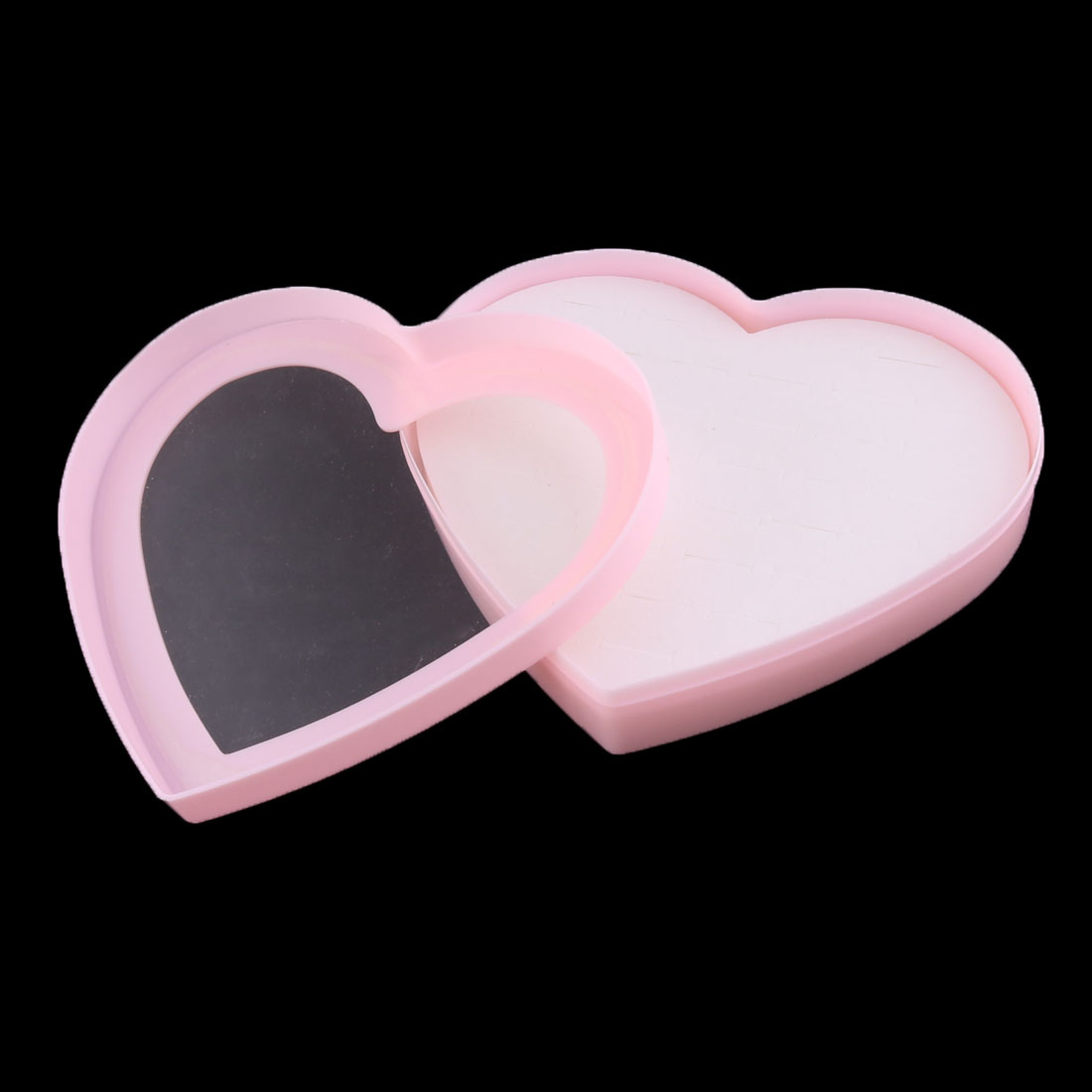 Plastic Heart Shape Jewelry Necklace Ring Insert Storage Display Case