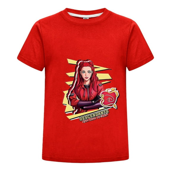 Descendants 4 The Rise of Red Kids T-Shirt – Red Princess Graphic Tee for Girls Summer Short Sleeve Top