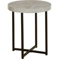 thumbnail image 2 of TMS Benjamin Contemporary Round End Table with Gray and Black Crisscross Base, 2 of 4