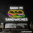 thumbnail image 2 of Craftnamesign Banh Mi Sandwiches Neon Sign for Breakfast Shop Banh Mi Store Wall Art, 2 of 5