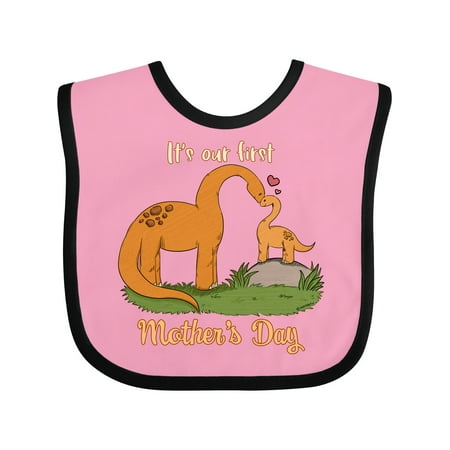 

Inktastic It s Our 1st Mother s Day Brontosaurus Family Gift Baby Boy or Baby Girl Bib