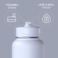 thumbnail image 5 of Hydrapeak 32oz Sport Insulated Water Bottle with Straw or Chug Lid, Leak & Spill Proof, Keeps Drinks Cold for 24 Hours, Hot for 12 Hours, Premium Stainless Steel Water Bottles (32oz, Ice), 5 of 9