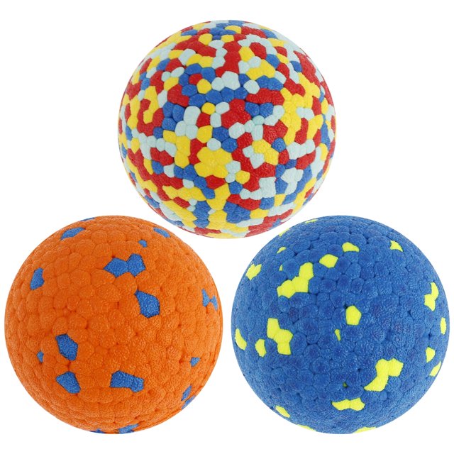 Pelotas de juguete Grusce para perros, 3 unidades, pelotas de tenis para perros, masticables agresivos, juguetes para perros, pelotas masticables ligeras y elásticas, juguete de agua para