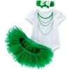 Southwit St. Patricks Day Mesh Skirt Suit Baby Girls Shamrock Costume Party Cosplay Uniform (2-6 months??‰