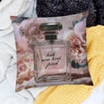 thumbnail image 2 of Orinice   Fashion Floral Throw Pillow Cover Pink Perfume Glass Bottle and Roses in Watercolor Style Farmhouse Cushion Case for Sofa Couch   20x20in, 2 of 5