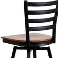 thumbnail image 6 of Flash Furniture HERCULES Series Black Ladder Back Swivel Metal Barstool - Cherry Wood Seat, 6 of 11