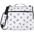 thumbnail image 2 of Zipper Binder with Shoulder Strap 2 inch 3 Ring Waterproof File Folder Organizer Bag 500 Sheet Lavender Roses Pattern, 2 of 8