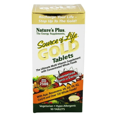 Nature's Plus - Source Of Life Gold Tablets Ultimate Multi-Vitamin with Concentrated Whole Foods - 90