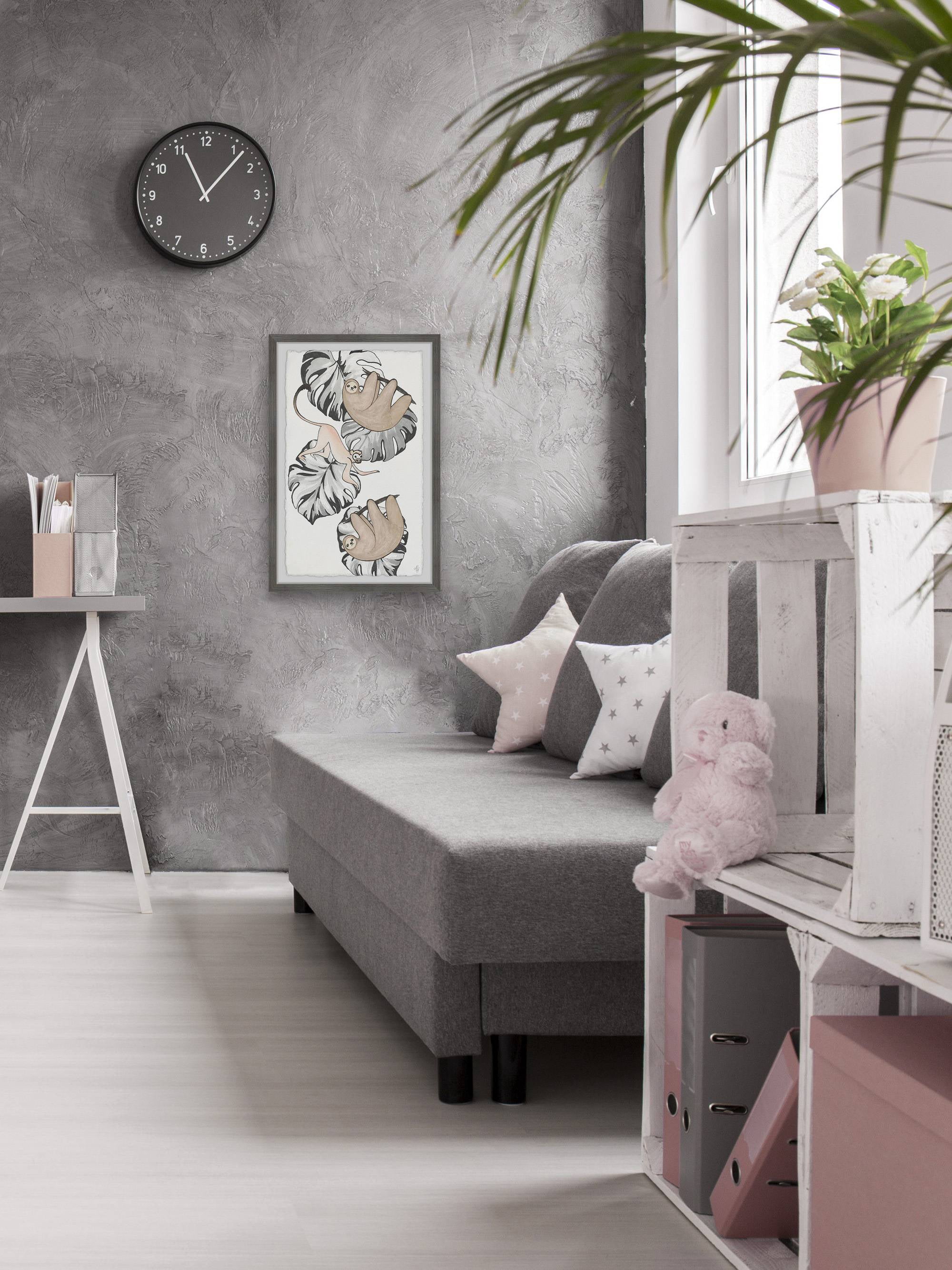 Marmont Hill Monkey and Sloths Palms Framed Wall Art