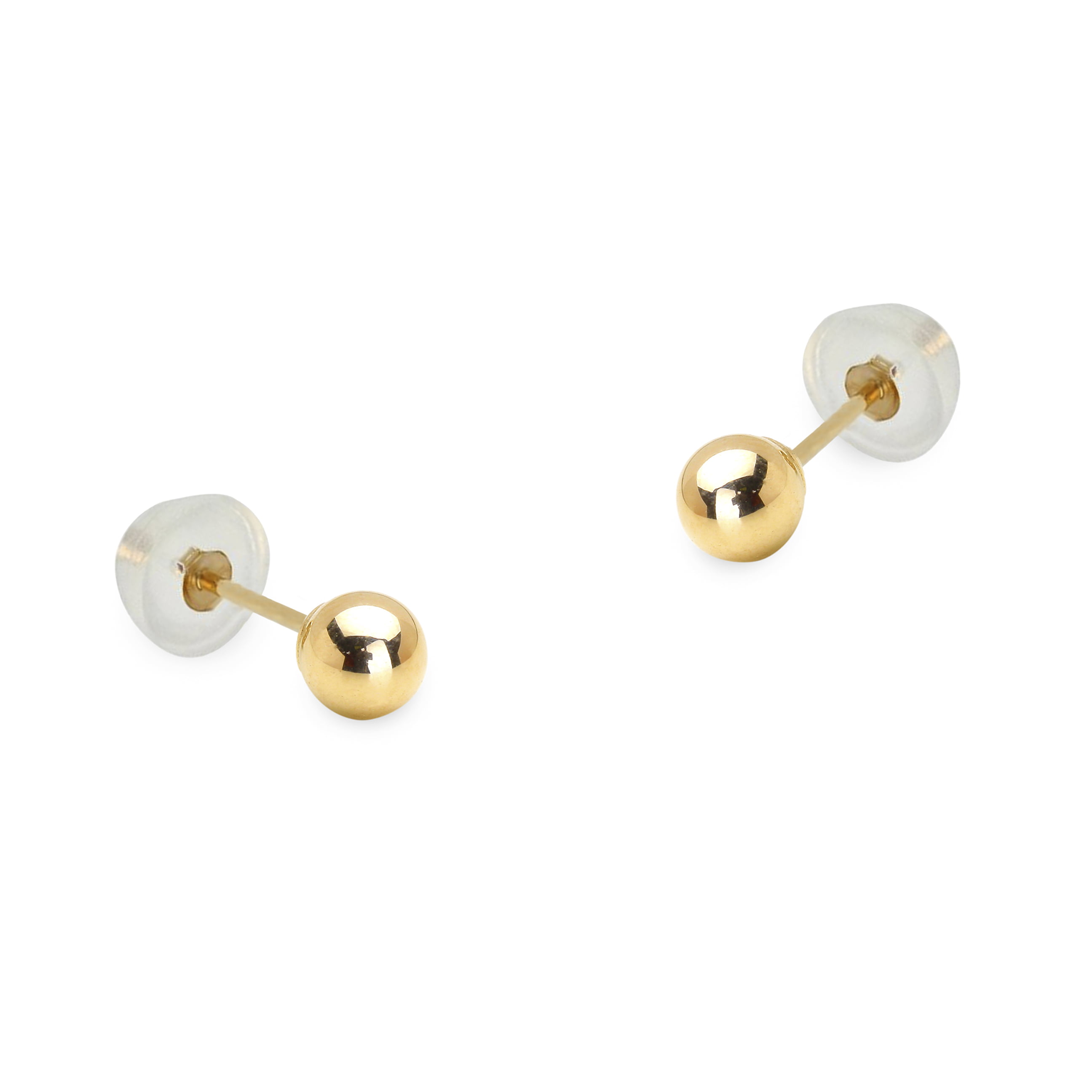 14K Yellow Gold Jewelry Ball Earrings Hollow 3 mm 3 mm Madi K Diamond Cut 3mm Half-Ball Post Earrings 