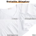 thumbnail image 6 of MOSHU V Neck Womens Tops 3/4 Length Sleeve Tops for Women Babydoll Tunic Dressy Casual Womens Blouses, 6 of 10