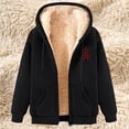 thumbnail image 6 of USSUMA Hooded Sweatshirt Women Women's Hoodie Long Sleeved Full Zipper Pocket Jacket Print Stylish Loose Outerwear Lady Going out Fall Winter Top Black, 6 of 6