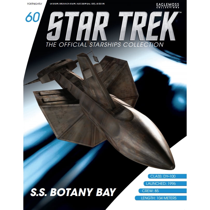 #60 Star Trek Botany Bay Die Cast Metal Ship-UK/Eaglemoss w Mag 