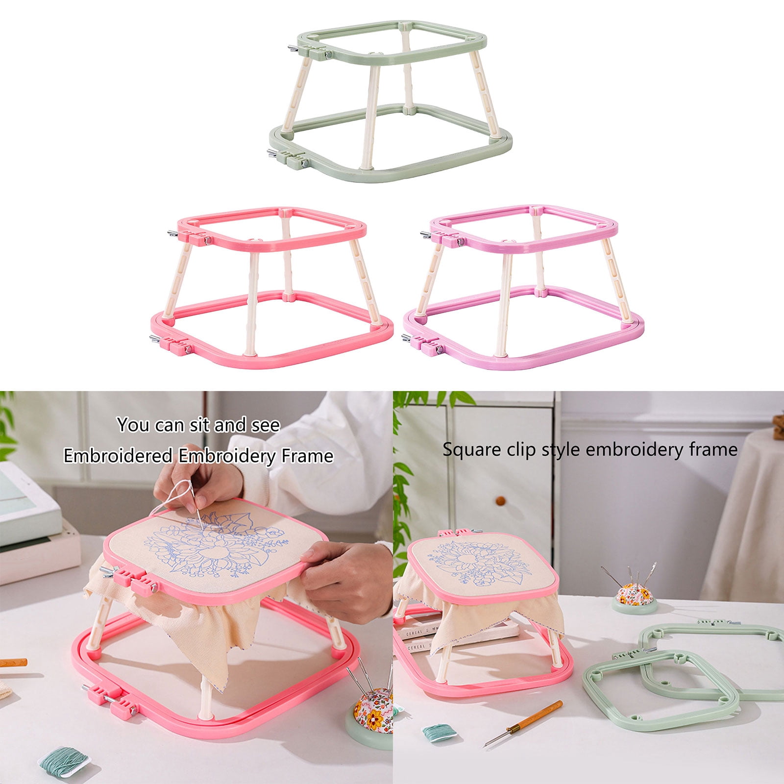 Adjustable Embroidery Hoop Crosses Stitches Hoop Two Layer Embroidery Frame for Sewings Needleworks Embroidery Project