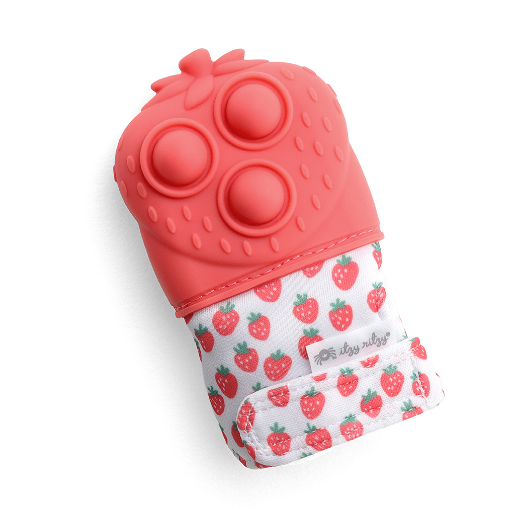 Itzy Mitt Pop™ Strawberry Teether