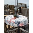 thumbnail image 2 of Outdoor Tablecloth with Umbrella Hole Zipper Navy Blue Coastal Round Tablecloth 54" Waterproof Outside Table Cloth Coral Turtle Starfish Jellyfish Patio Table Cover Tablecloths for Picnic Party, 2 of 8