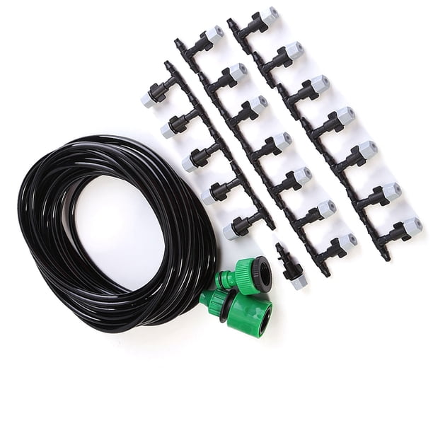 M Buder Set de Riego por Goteo y Nebulización Micro para Patio Invernadero Sistema de Enfriamiento de Niebla Fina Ajustable con Boquillas Manguera de Talla 10M (393.70 inches) Herramientas