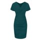 thumbnail image 5 of Vestidos envolventes de cadera de manga corta con cuello en V para adelgazar sólidos sexy de verano para mujer Fridja yut3406, 5 of 8