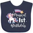 thumbnail image 3 of Inktastic Magical 1st Birthday Rainbow Unicorn with Star Boys or Girls Baby Bib, 3 of 4
