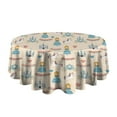 thumbnail image 5 of Beige Princess Unicorn Pattern Round Tablecloth 60"x60",Wrinkle Wipeable Table Cloth for Kitchen Dining Room Picnic Patio Party, 5 of 6