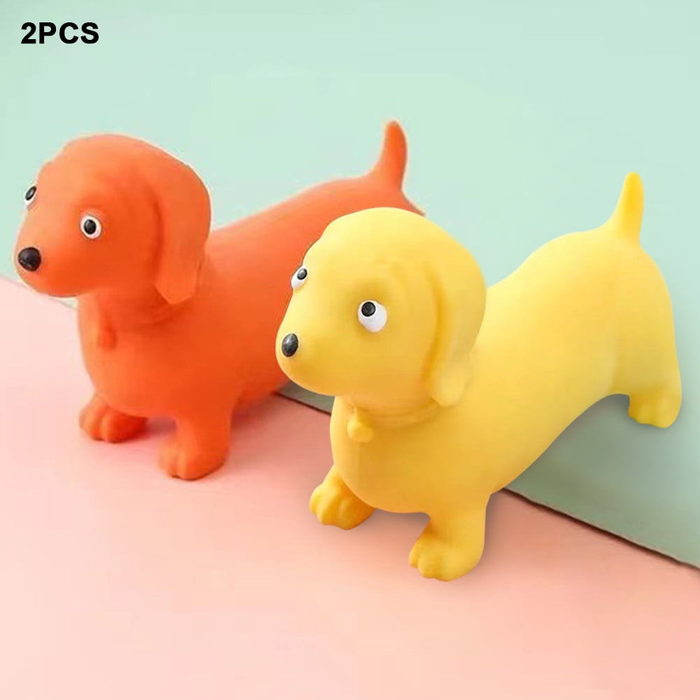 1 Stretchy Weiner Dog Crushed Bead Sand Filled Doggy Lover Sensory Fidget Toy 