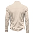 thumbnail image 5 of Qwertyu Men's Quarter Zip Up Pullover Mock Neck Long Sleeve Sweatshirt for Men Waffle Knit Casual Half Zipper Pullover Men Beige L, 5 of 7