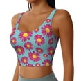 thumbnail image 2 of Fotbe Daisies Flowers Pattern Womens' Sports Bra Longline Wirefree Padded with Medium Support Sports Moisture-Wicking Workou Vest,Tank Top-Large, 2 of 9