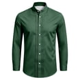 thumbnail image 4 of USNSM Men's Mandarin Collar Dress Shirt Long Sleeve Button Down Pleated Regular Fit for Work Office Wedding Dinner Events Green XL, 4 of 5