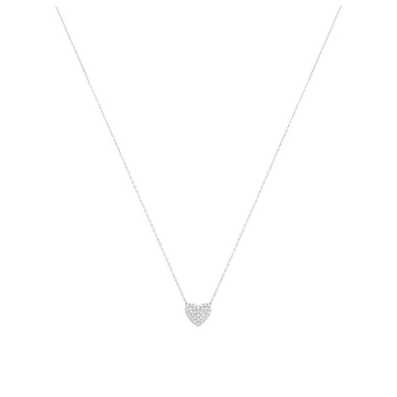 Bearfruit Jewelry Sterling Silver 18k Gold Plated Crystal Heart Necklace