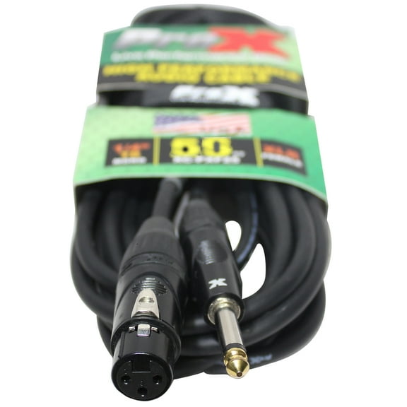 ProX XC-PXF50 50' 1/4" TS-M to XLR-F Unbalanced High Performance Audio Cable