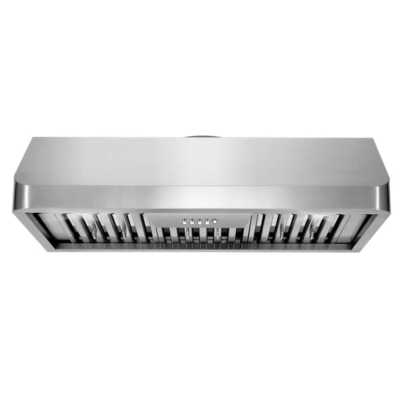 Cosmo 36 in. Ducted Under Cabinet Range Hood in Stainless Steel with Push Button Controls, Permanent Filters, LED Lights