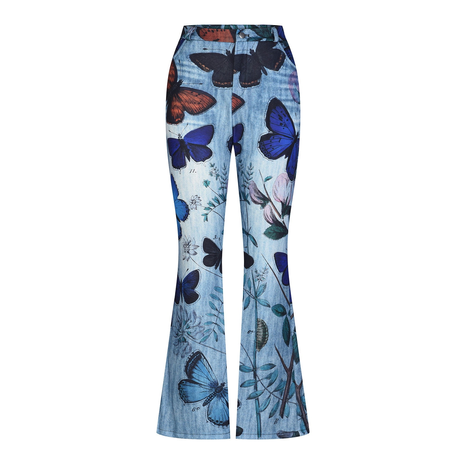 Jean Bootcut Femme Grande Taille, Jeans Femme Taille Elastique Extensible Coupe Bootcut Slim Rétro Jambe Large Flared Pants Avec Poches Legging Extensible Et Robuste Pour Yoga, Fitness