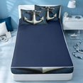 thumbnail image 4 of Erosebridal Ocean Anchor Zipper Full Size Comforter Sets with Fitted Sheet and 2 Pillowcases, Coastal Lodge Cabin Zipper Bedding Set, Navy Reversible, 4 of 7