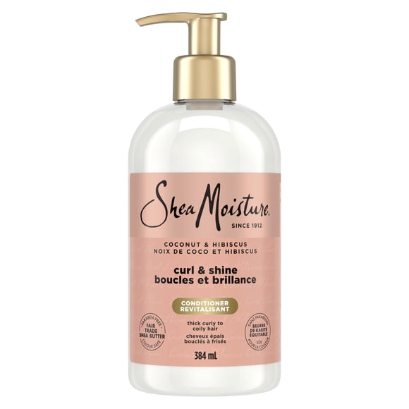 SheaMoisture Coconut & Hibiscus Curl & Shine Conditioner for Thick, Curly Hair with Silk Protein & Neem Oil to Moisturize & Soften