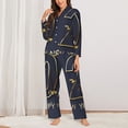 thumbnail image 2 of Fotbe 2025 New Year 2 Pattern Long Sleeve Pajama Set for Women,Sleepwear Set,2-piece Loungewear Set,Soft PJs Comfy Nightwear with Pockets -Medium, 2 of 7