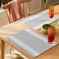 thumbnail image 4 of Grey Stripes Placemats Set of 6 French Stripe Farmhouse Style Place Mats Table Mats Kitchen Dining Home Outdoor Party Table Decoration, 4 of 9