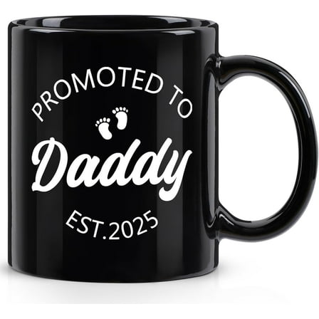 Modwnfy New Dads Coffee Mug, Gifts for New Dad, Ceramic Black 11 Oz