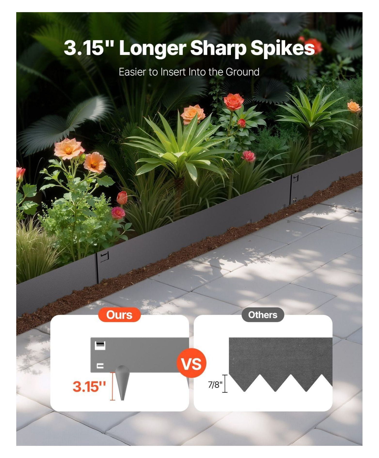 Steel Landscape Edging 5 Pack, 39x4in Metal Garden Border
