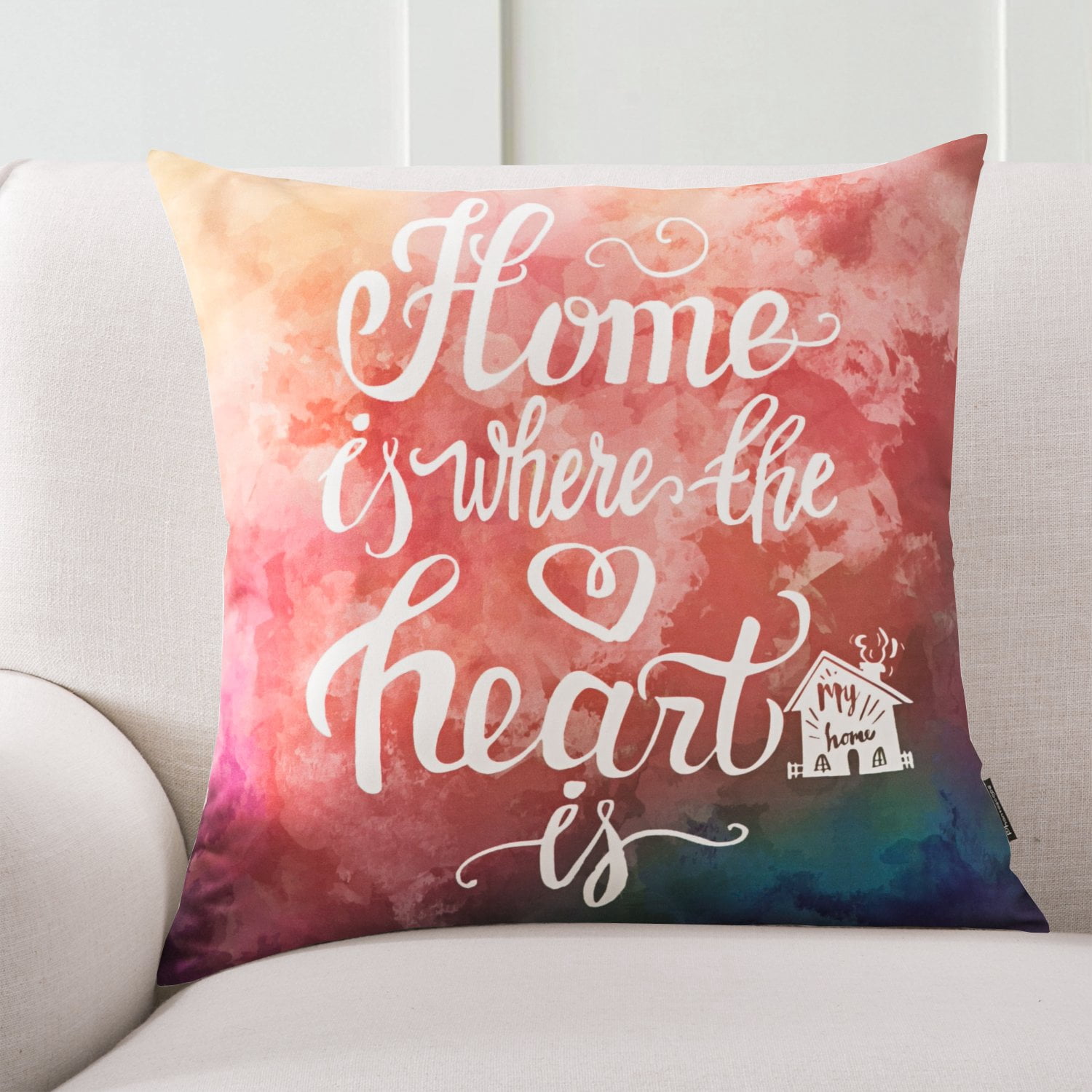 Phantoscope Sweet Home Series Decorative Throw Pillow Cover, 18" x 18", Blush, 4 Pack