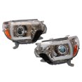thumbnail image 3 of Miumaeov 1 Pair Headlight Assembly Replacement LED DRL Bar Projector Headlamps Compatible with 2012-2015 Toyota Tacoma Chrome Housing Clear Lens, 3 of 16