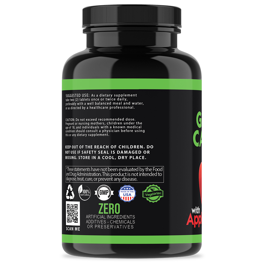 Garcinia Cambogia with Apple Cider Vinegar for Weight Loss, Appetite Control and Detox (4-Pack)