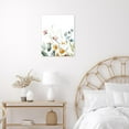 thumbnail image 3 of Floral Wall Art Pink Orange and Blue Fowers Framed Canvas Wall Art for Living Room Green Botanical Prints Pictures for Bathroom Bedroom Dorm Wall Decor,12Wx16H inches, 3 of 6