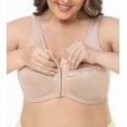 thumbnail image 3 of Exclare Womens Front Closure Bras Non-padded Wirefree Full Coverage Bra(Beige,46C), 3 of 6
