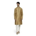 thumbnail image 2 of Ethnix Men's Mandarin Collar Festive Gold Collection Finely Made Kurta Pajama 2-piece set; SM, 2 of 5