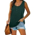 thumbnail image 2 of Womens Henley Tank Top Scoop Neck Sleeveless Tunic Shirts Soft Button Down Summer Top, 2 of 2