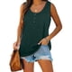 thumbnail image 2 of Gibobby Blusas Manga Larga Mujer Camiseta sin mangas Henley para mujer, cuello redondo, sin mangas, túnica, , con botones, para verano（Azul， S), 2 of 5