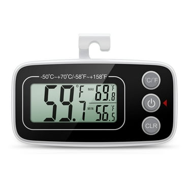 Fridge Thermometer, Brifit Digital Refrigerator Thermometer Freezer Thermometer LCD Max/Min Display Thermometer for Refrigerator Fridge Kitchen Restaurants Cafes Bars