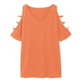 thumbnail image 5 of Red Tshirts for Women's Off Shoulder 7 Quarter Sleeves Summer Tops, 5 of 5
