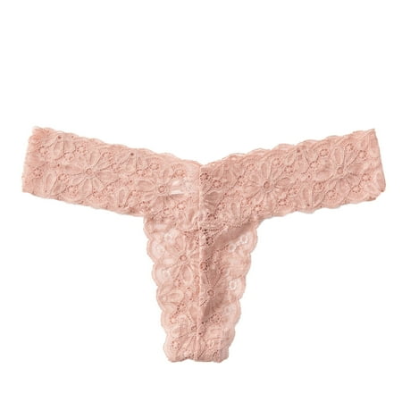 BKQCNKM Womens Underwear Underwear Women Pack Panties For Women Women s Stretch Bikini G-String Panty Lace Trim 5 Colors Underwear Thongs For Women Underwear For Women (Women) Pink L