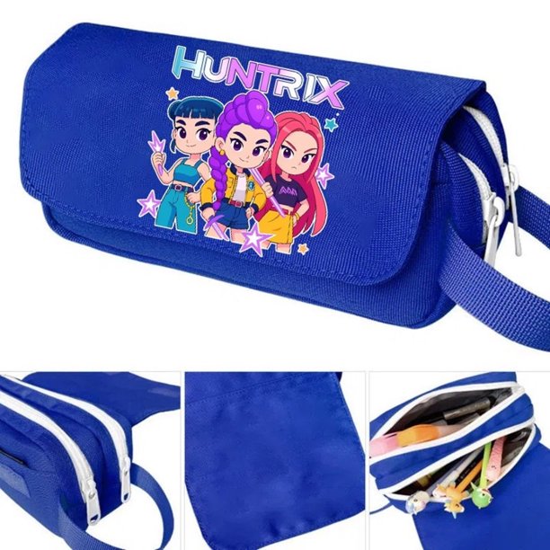 Kpop Demon Hunters Large Pencil Case with Zipper 7.8" Storage Pen Bag Organizer Stationery, Portable Makeup Bag Best Cute Xmas Collectible Birthday Gift
